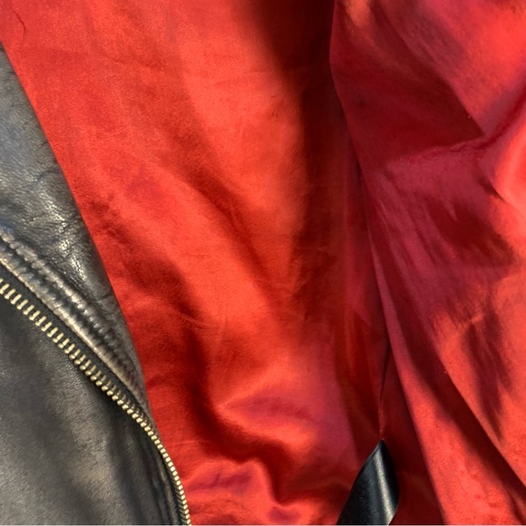 Topshop 100% Genuine Leather Distressed Zippers Moto Biker Jacket - Picture 14 of 16